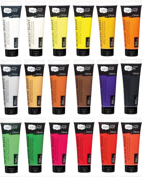 ARTINA CRYLIC SET ΑΚΡΥΛΙΚΑ ΧΡΩΜΑΤΑ 24 ΧΡΩΜΑΤΑ X 120ML.