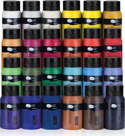 Σετ ακρυλικών χρωμάτων Artina 24 χρώματα των 500 ml.