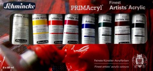 Schmincke "PRIMAcryl" ακρυλικά χρώματα 8 χρώματα x 60 ml.